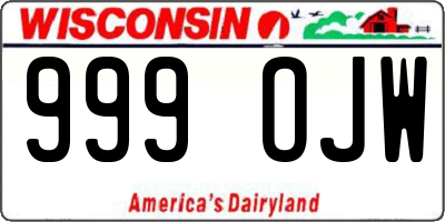 WI license plate 999OJW