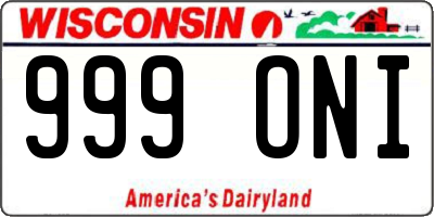WI license plate 999ONI