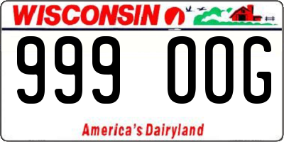 WI license plate 999OOG
