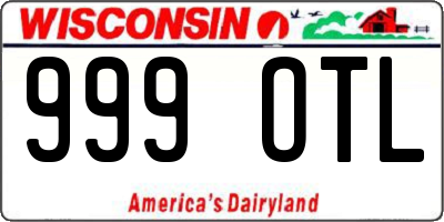 WI license plate 999OTL