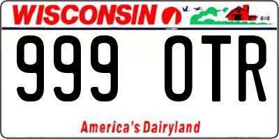 WI license plate 999OTR