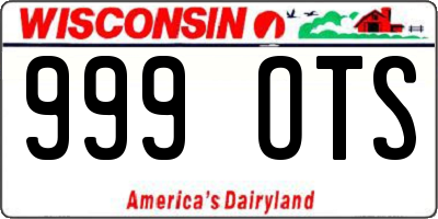 WI license plate 999OTS