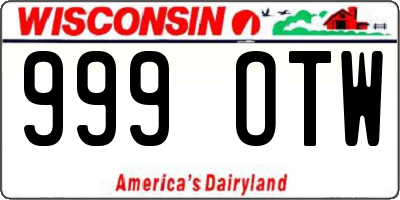 WI license plate 999OTW