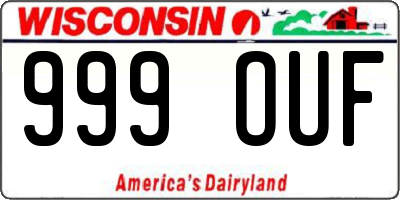 WI license plate 999OUF
