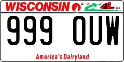 WI license plate 999OUW