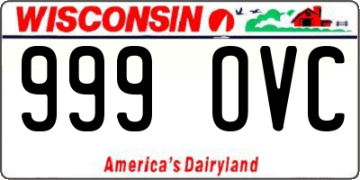 WI license plate 999OVC