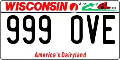 WI license plate 999OVE