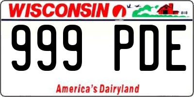 WI license plate 999PDE