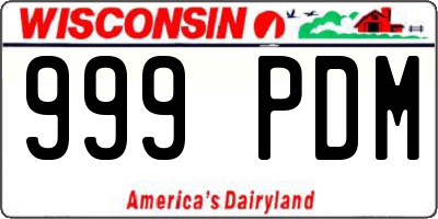 WI license plate 999PDM