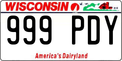 WI license plate 999PDY
