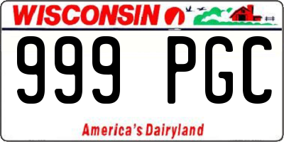 WI license plate 999PGC