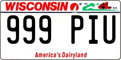 WI license plate 999PIU