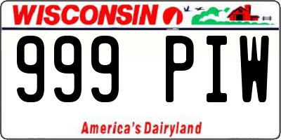 WI license plate 999PIW