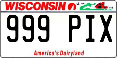 WI license plate 999PIX