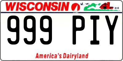 WI license plate 999PIY