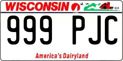 WI license plate 999PJC