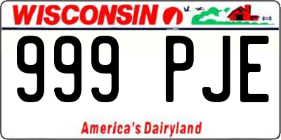 WI license plate 999PJE