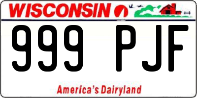 WI license plate 999PJF