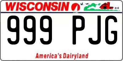 WI license plate 999PJG