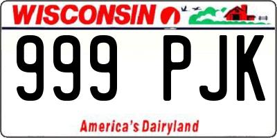 WI license plate 999PJK