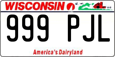 WI license plate 999PJL