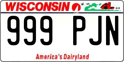 WI license plate 999PJN