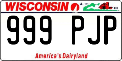 WI license plate 999PJP