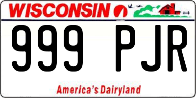 WI license plate 999PJR