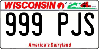 WI license plate 999PJS
