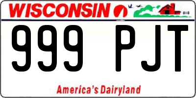 WI license plate 999PJT