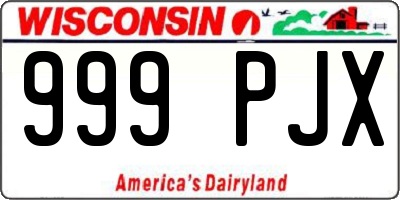WI license plate 999PJX