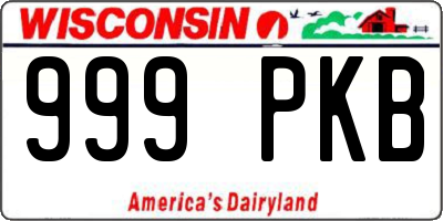 WI license plate 999PKB