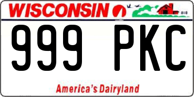 WI license plate 999PKC