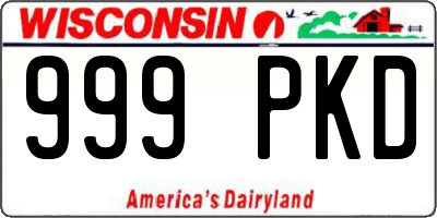 WI license plate 999PKD