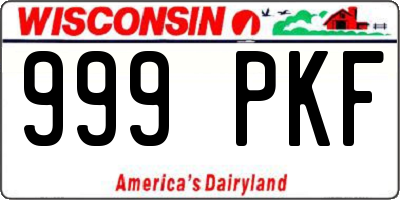 WI license plate 999PKF