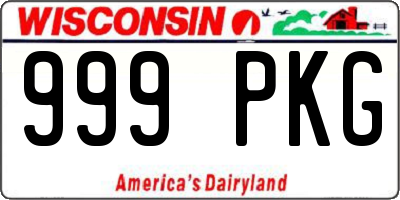WI license plate 999PKG
