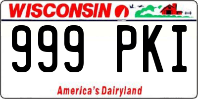 WI license plate 999PKI