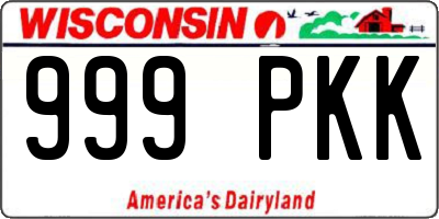 WI license plate 999PKK