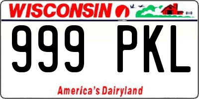 WI license plate 999PKL