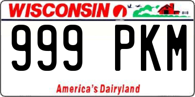 WI license plate 999PKM