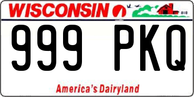 WI license plate 999PKQ