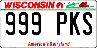 WI license plate 999PKS