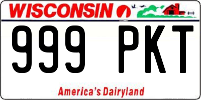 WI license plate 999PKT