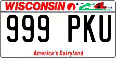 WI license plate 999PKU