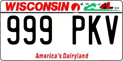 WI license plate 999PKV