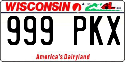 WI license plate 999PKX