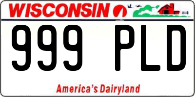 WI license plate 999PLD