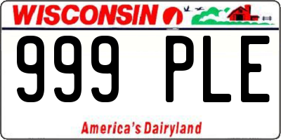 WI license plate 999PLE