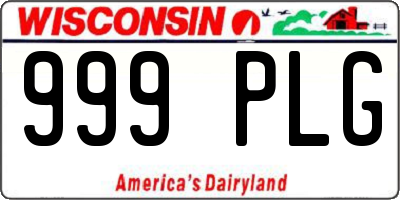 WI license plate 999PLG