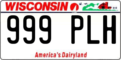 WI license plate 999PLH